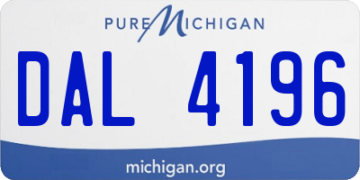 MI license plate DAL4196