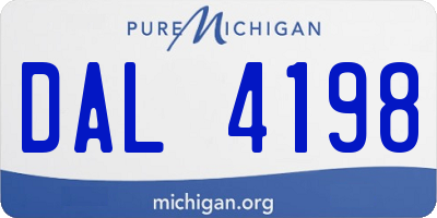 MI license plate DAL4198