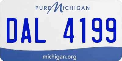 MI license plate DAL4199