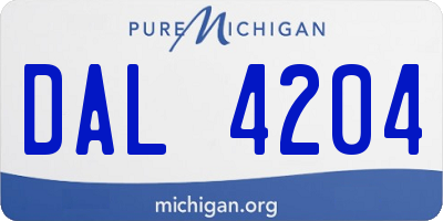 MI license plate DAL4204