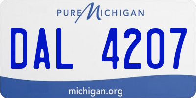 MI license plate DAL4207