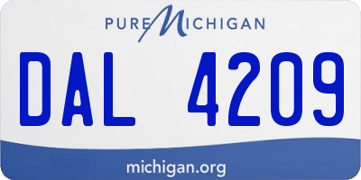 MI license plate DAL4209