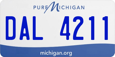 MI license plate DAL4211