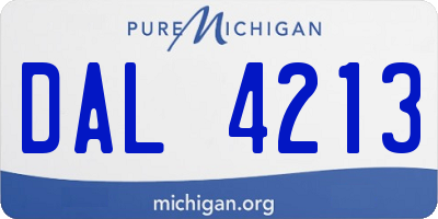MI license plate DAL4213