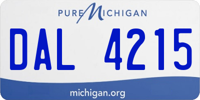 MI license plate DAL4215