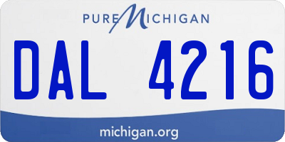 MI license plate DAL4216