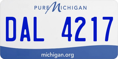 MI license plate DAL4217