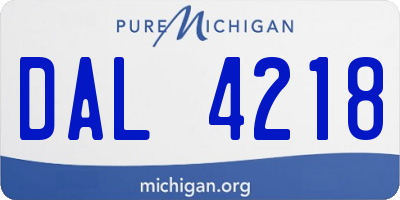 MI license plate DAL4218