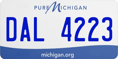 MI license plate DAL4223