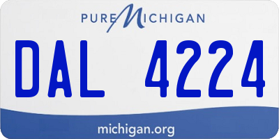 MI license plate DAL4224