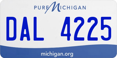 MI license plate DAL4225