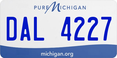 MI license plate DAL4227
