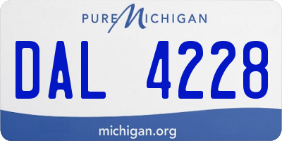 MI license plate DAL4228