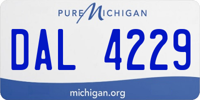 MI license plate DAL4229