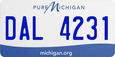 MI license plate DAL4231