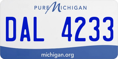 MI license plate DAL4233