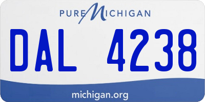 MI license plate DAL4238