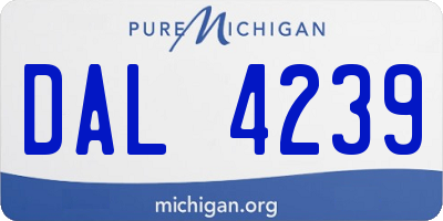 MI license plate DAL4239