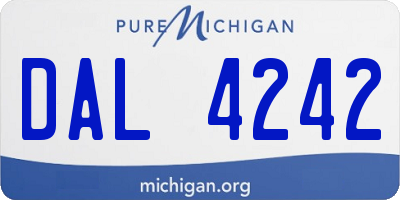MI license plate DAL4242