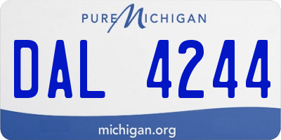 MI license plate DAL4244