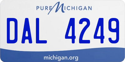 MI license plate DAL4249