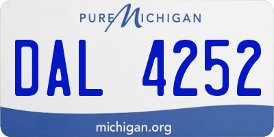 MI license plate DAL4252