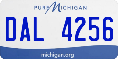 MI license plate DAL4256