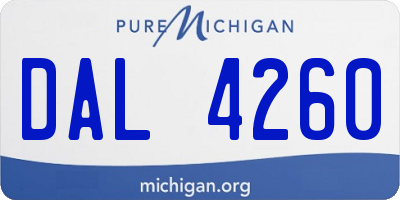 MI license plate DAL4260