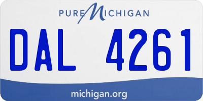 MI license plate DAL4261