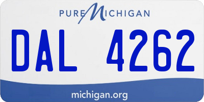 MI license plate DAL4262