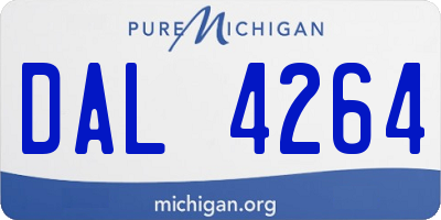 MI license plate DAL4264