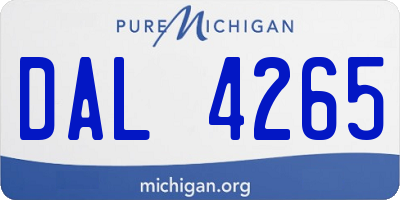 MI license plate DAL4265