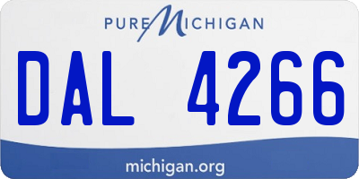 MI license plate DAL4266