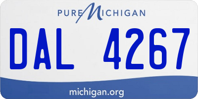 MI license plate DAL4267