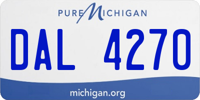 MI license plate DAL4270