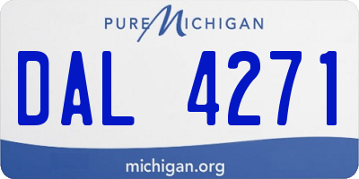 MI license plate DAL4271