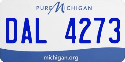 MI license plate DAL4273