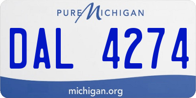MI license plate DAL4274