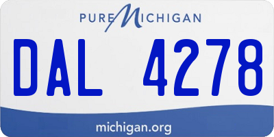 MI license plate DAL4278