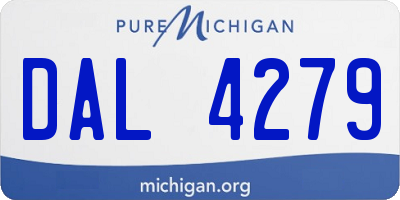 MI license plate DAL4279