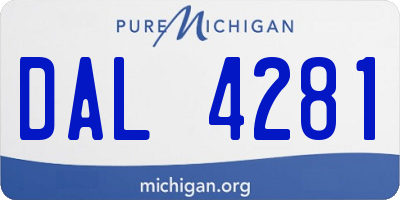 MI license plate DAL4281