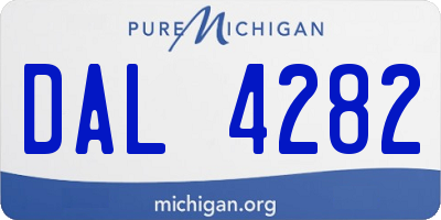 MI license plate DAL4282