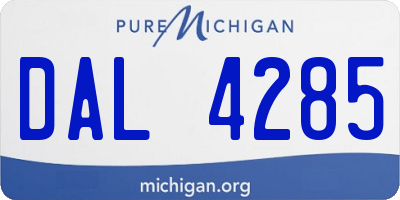 MI license plate DAL4285