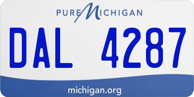 MI license plate DAL4287