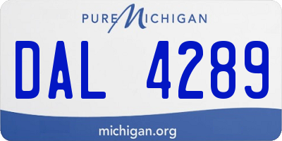 MI license plate DAL4289