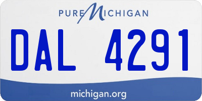 MI license plate DAL4291