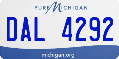 MI license plate DAL4292
