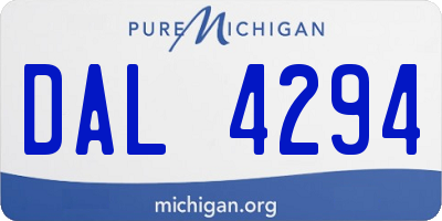 MI license plate DAL4294