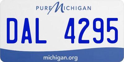 MI license plate DAL4295