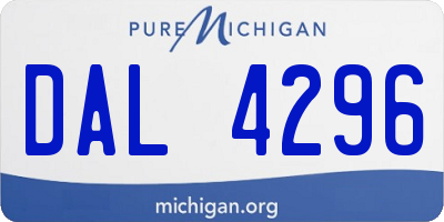 MI license plate DAL4296